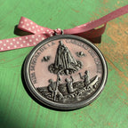 Round Medal Baby Blessing in Pink or Blue