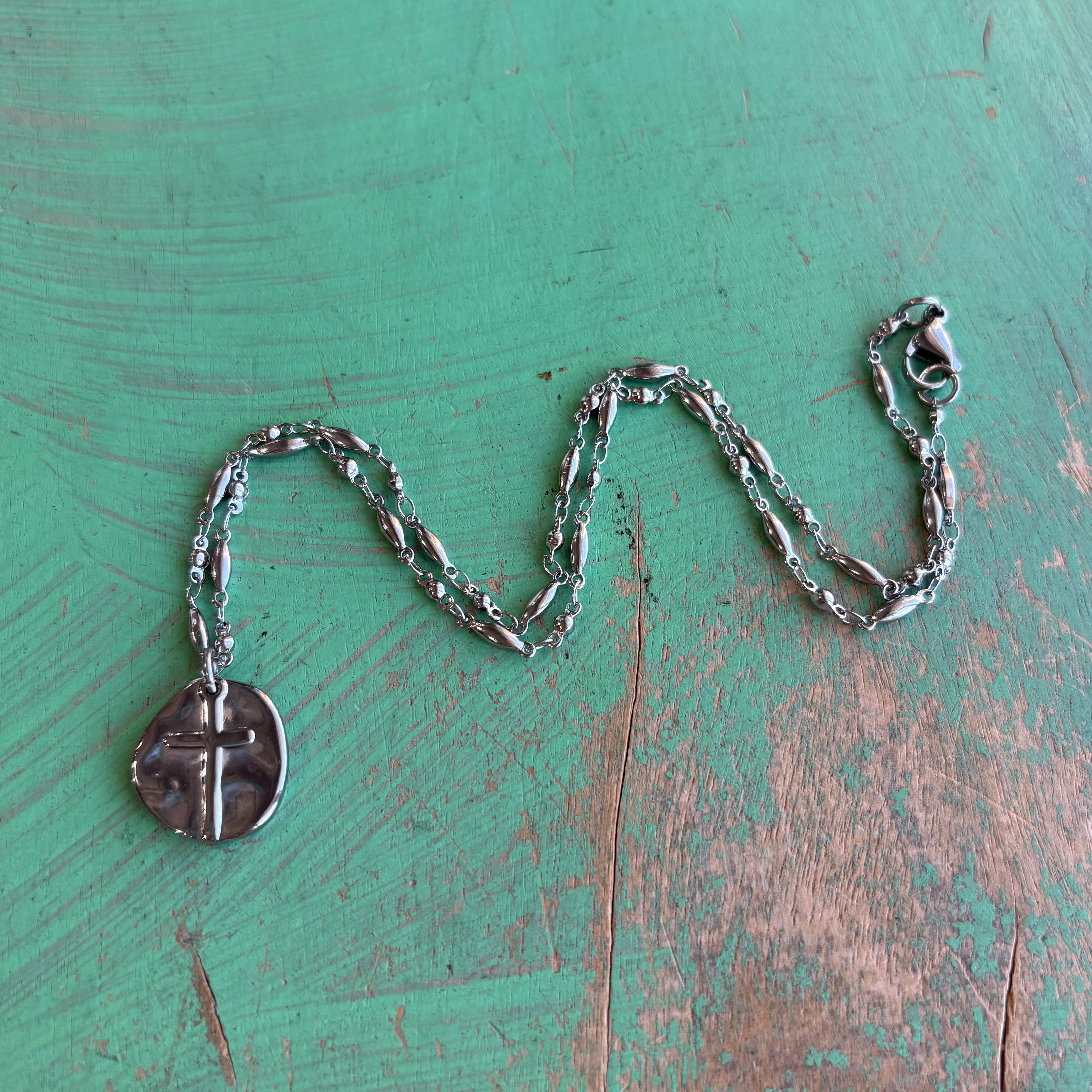 Thumbprint Cross Necklace