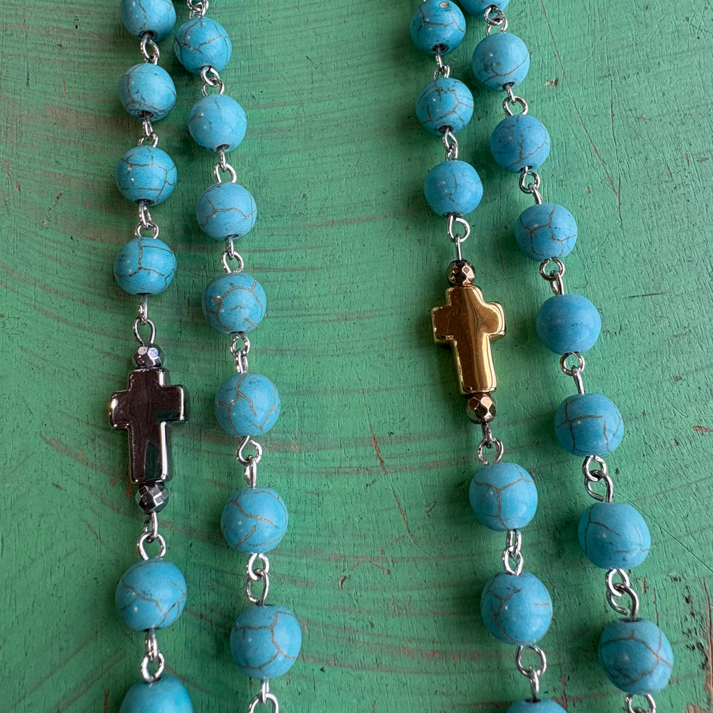 Tranquil Turquoise Cross Necklace