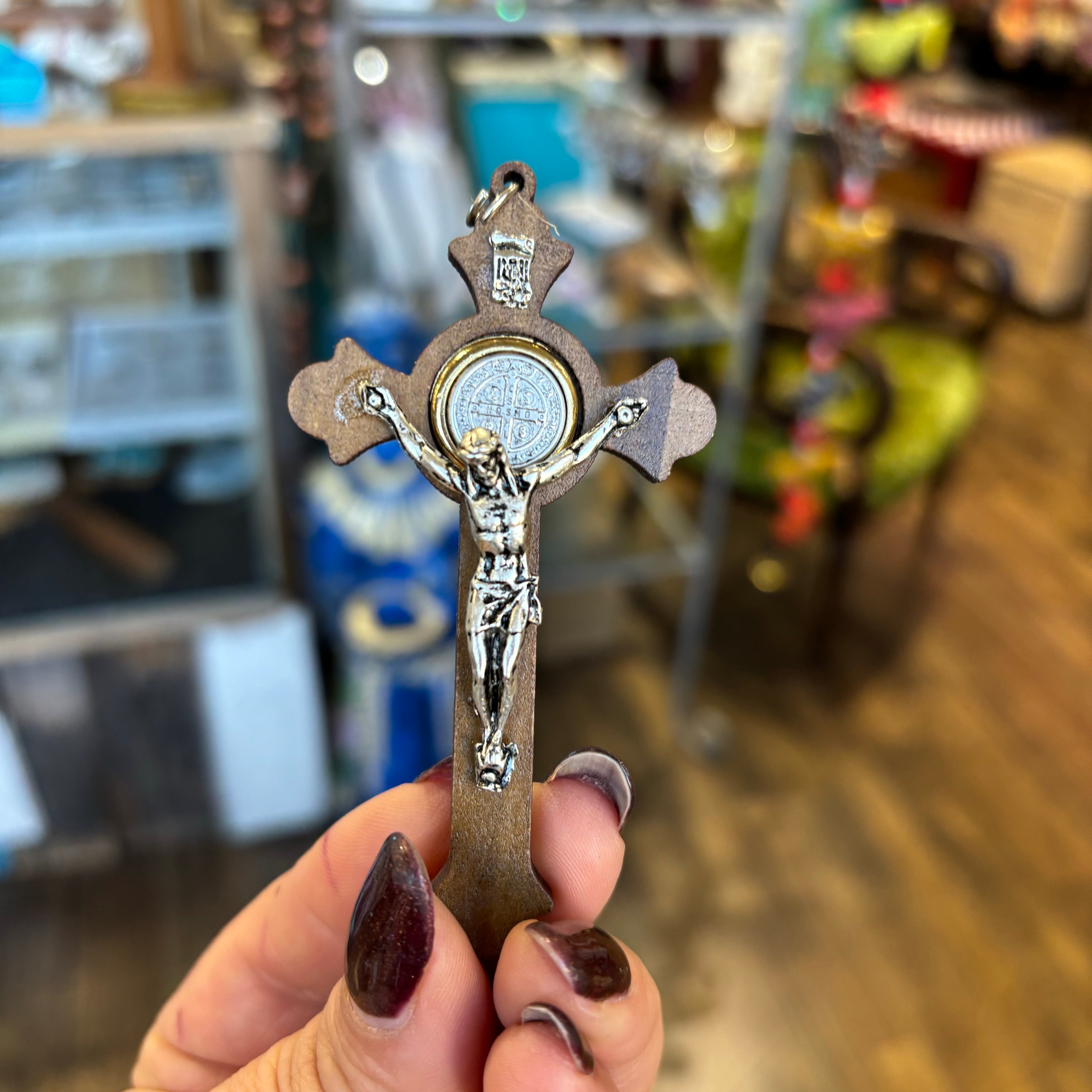 St Benedict 3.25" Wooden Crucifix