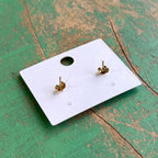 Gold Stainless Steel Cutout Heart Post Earrings