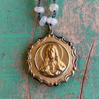 Moonstone Vintage Medal Necklace