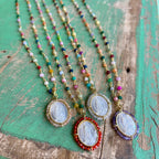 Colorful Mother of Pearl Beaded Necklace