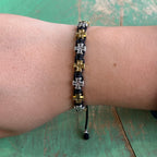 Two Toned Cross Protection Bracelet