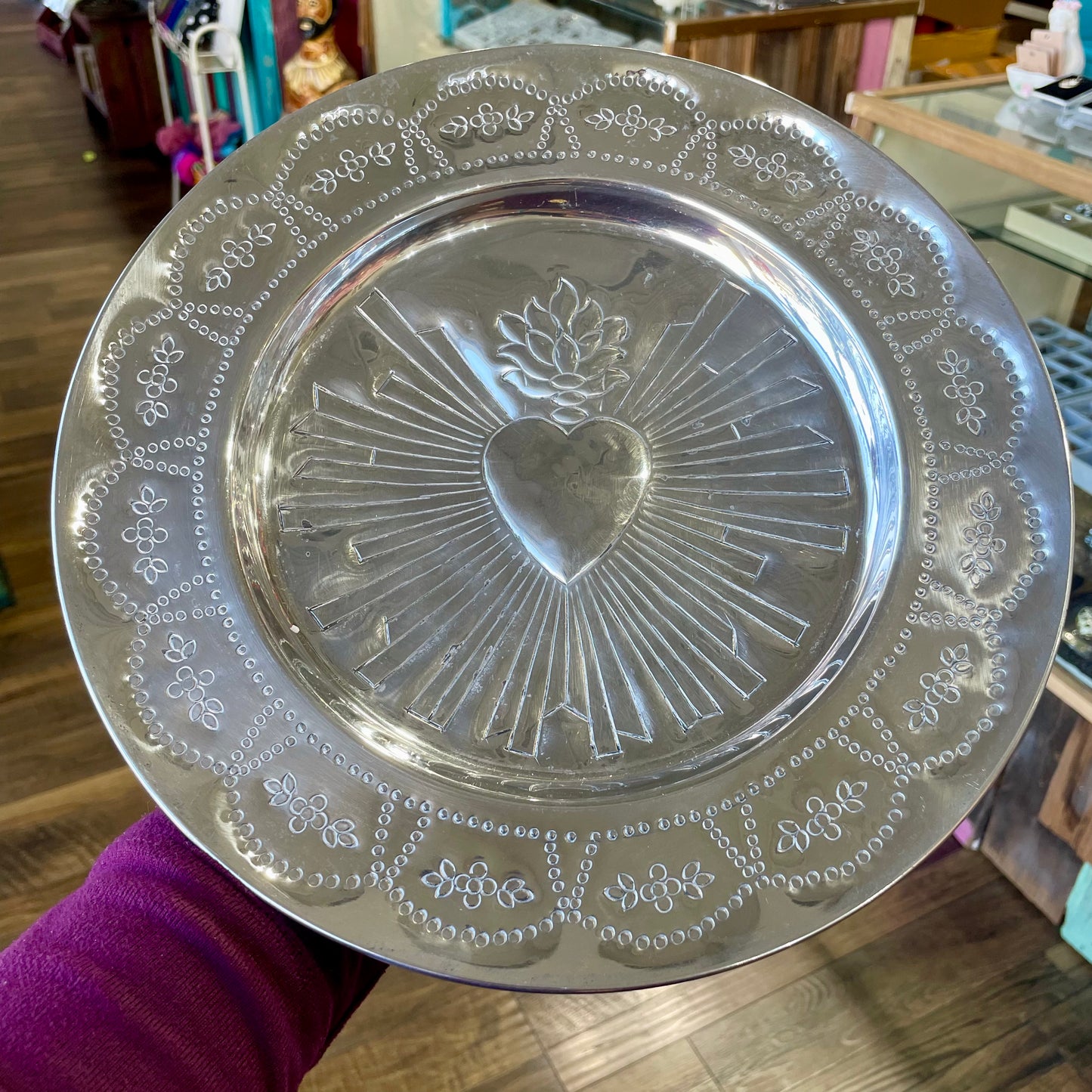 Aluminum Sacred Heart Platter