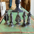 Small Silver 3 1/2" Metal Statues