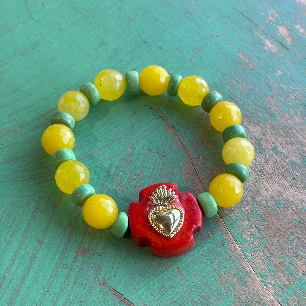 Orange Lime Sherbet Sacred Heart Bracelet