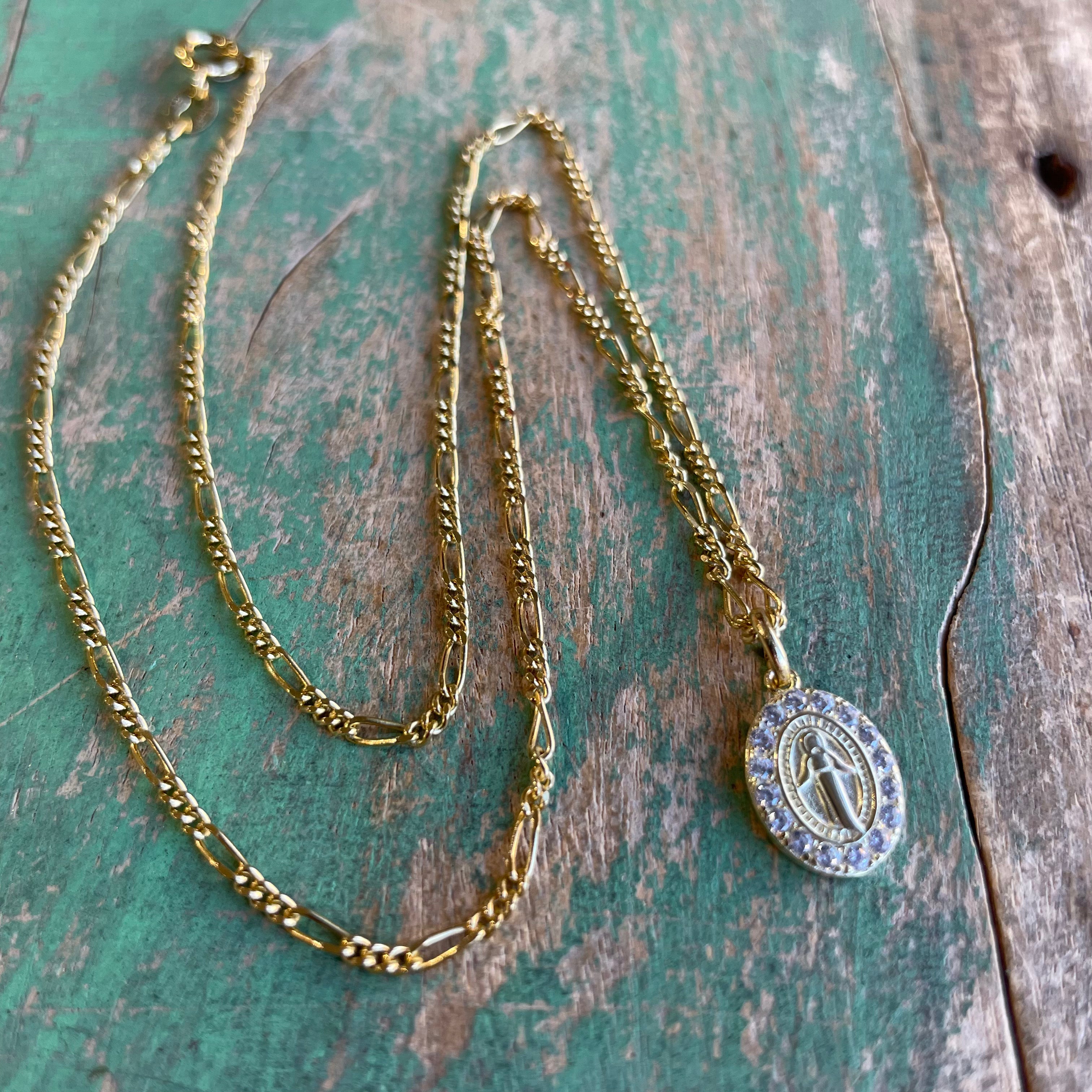 Sterling Silver Small Our Lady of Grace Necklace