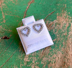 Sterling Silver CZ Heart Studs