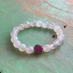 Joyful White Agate St Benedict Bracelet