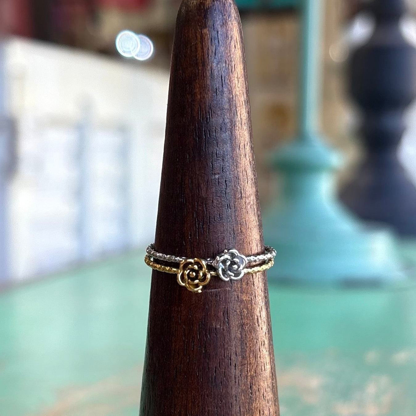 Stainless Steel Mini Rose Rings
