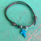 Brown Cord Cross Adjustable Bracelet
