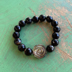 Black Agate Bracelet with Black Shell Mary Rose