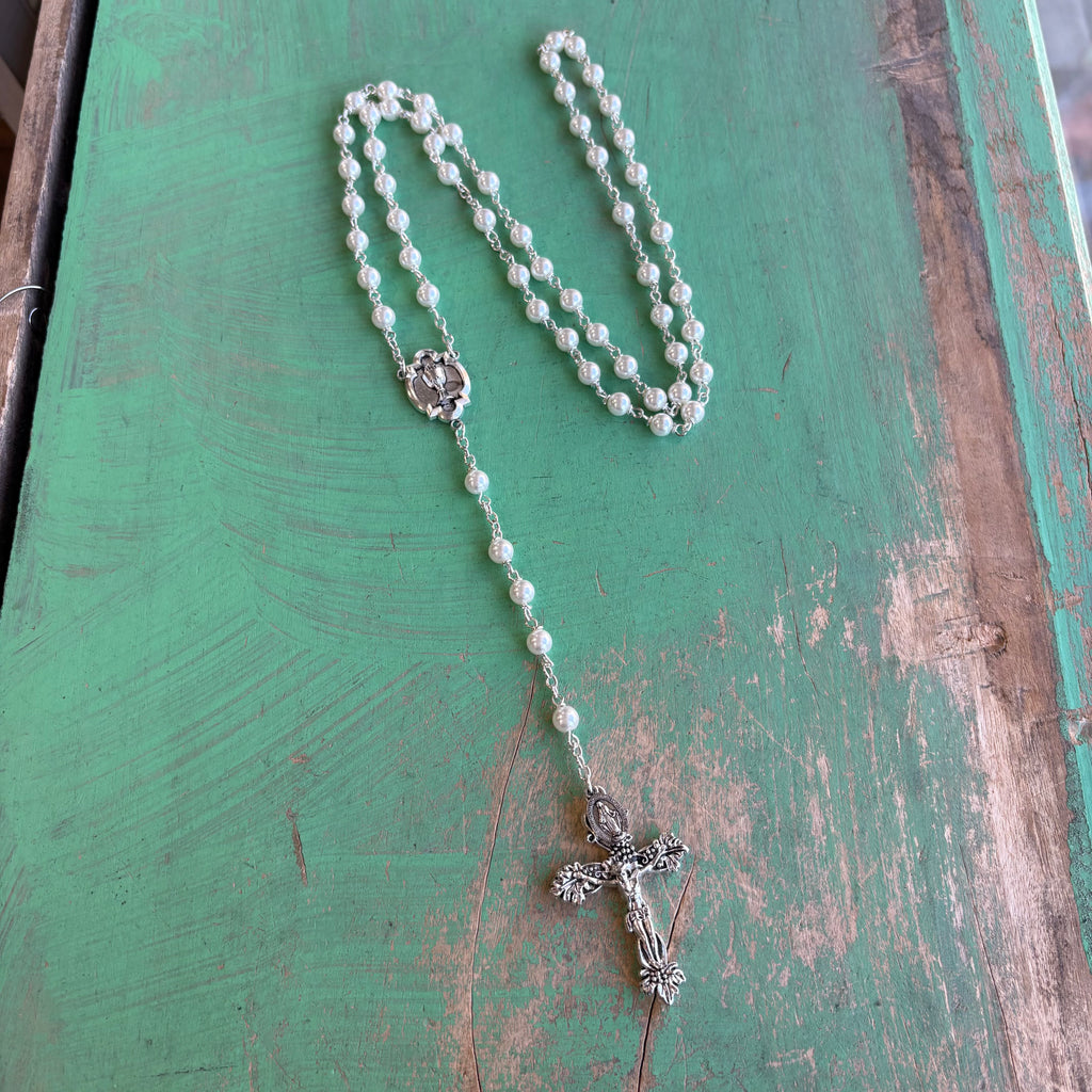 White Heritage Holy Communion Rosary