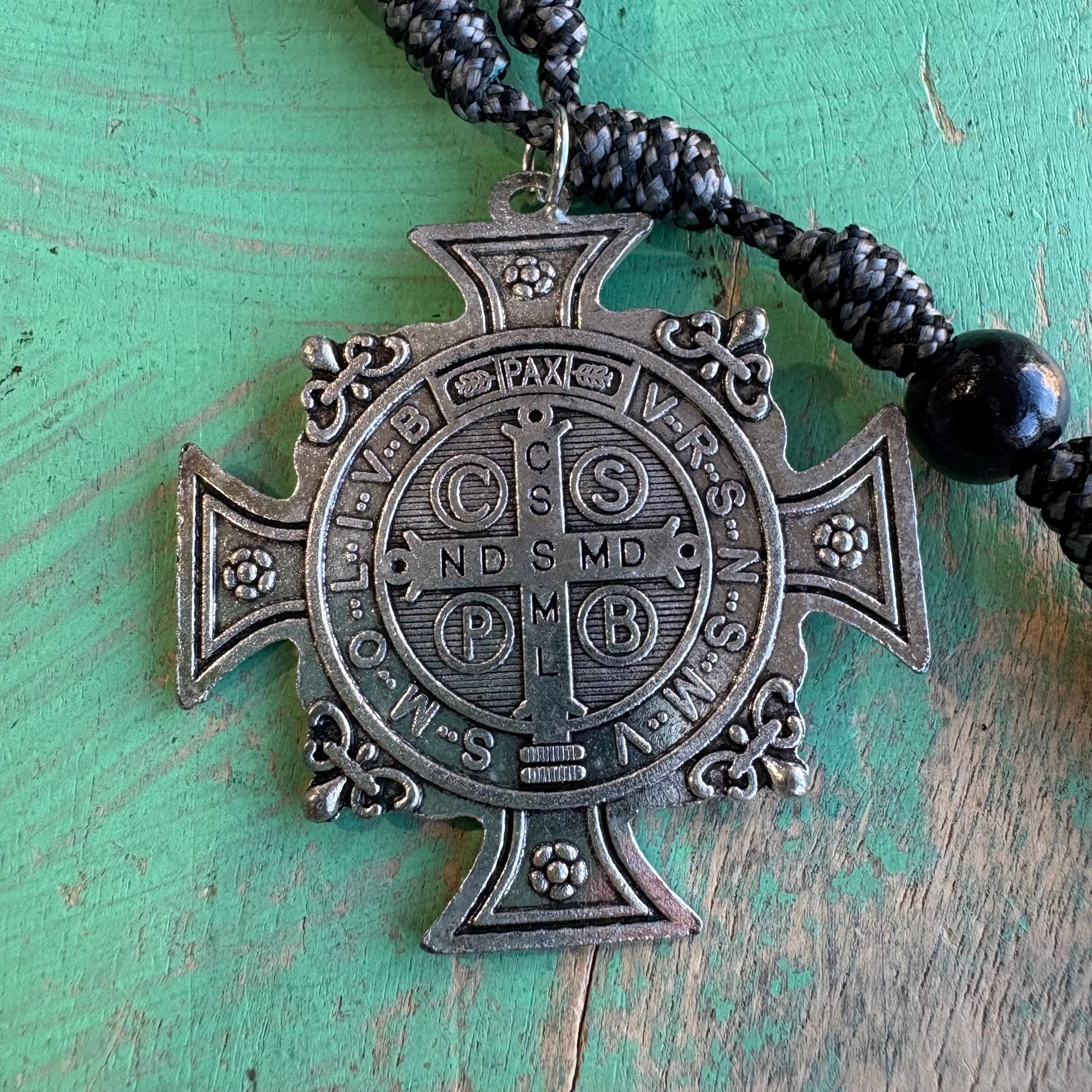 St. Benedict Black Paracord Rosary