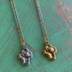 Two Tone Heart Cross Stainless Steel Necklace