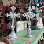 12" Standing Silver Cross