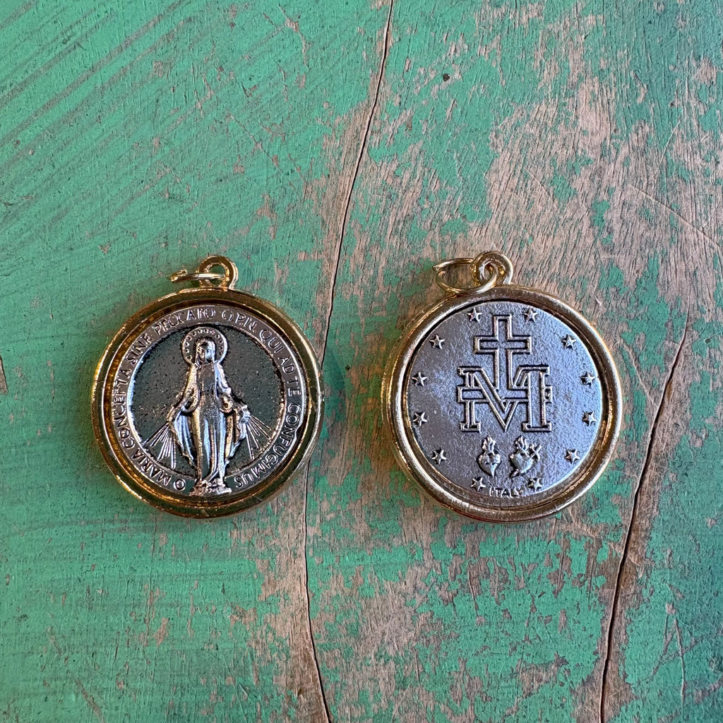Two Tone Round Miraculous Medal