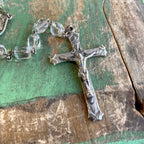 Vintage Sterling Silver Clear Rosary