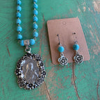 St Therese Turquoise Necklace Or Earrings