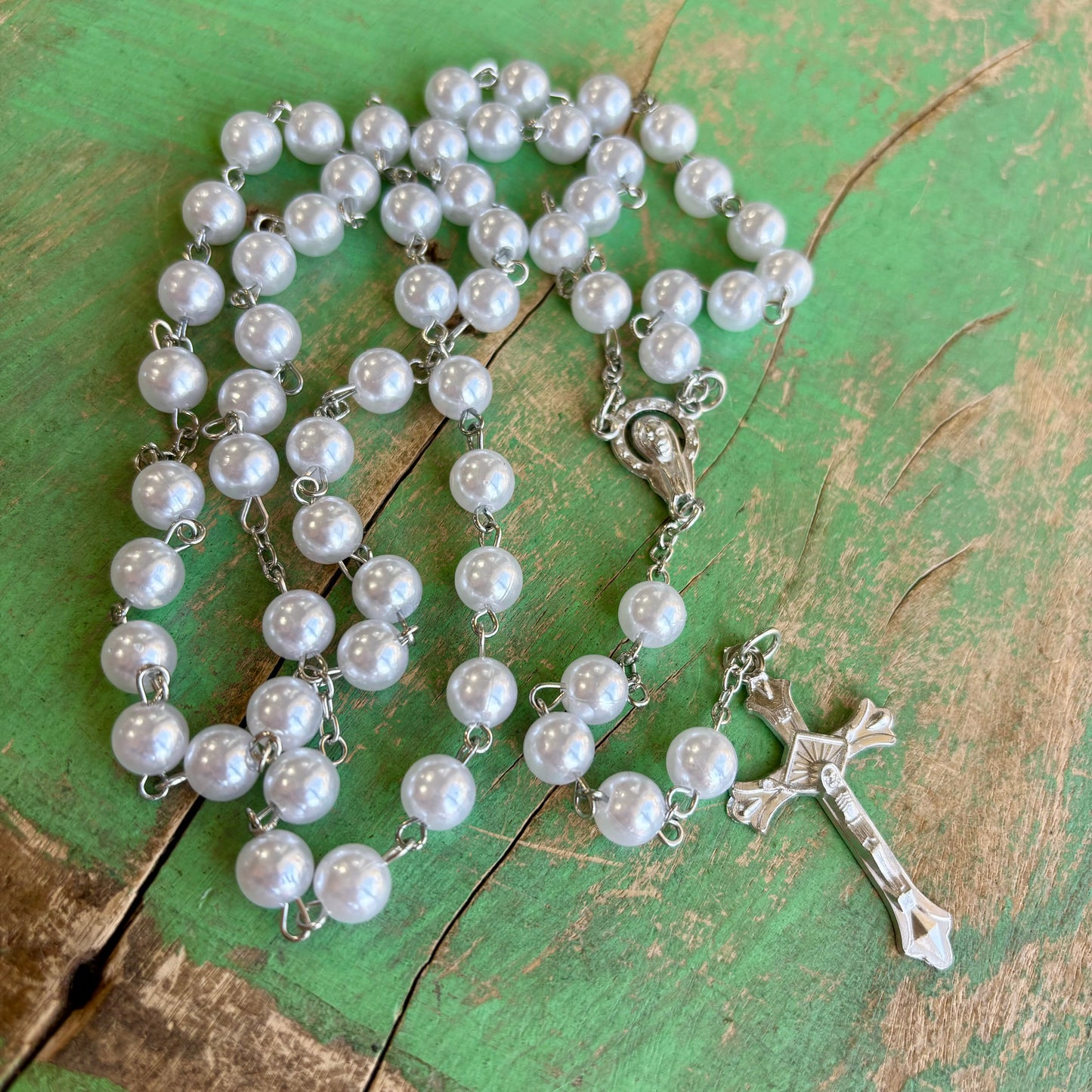 Glass Pearl Rosary