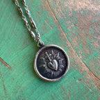 Double Sided Sacred Heart Necklace