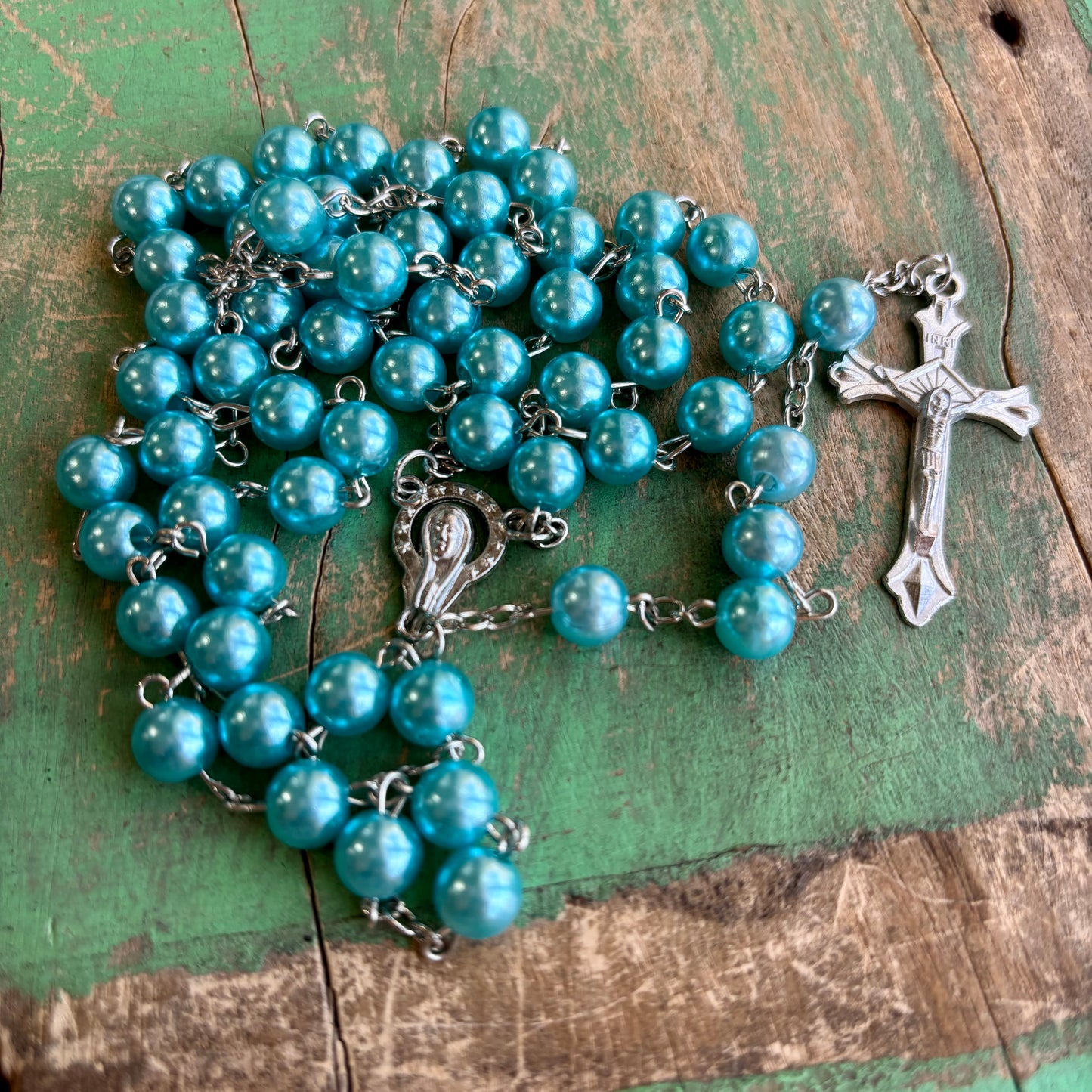 Glass Pearl Rosary