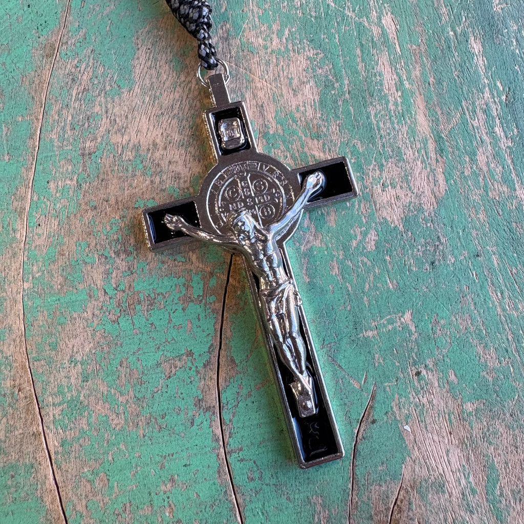 St. Benedict Black Paracord Rosary