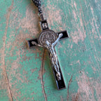 St. Benedict Black Paracord Rosary