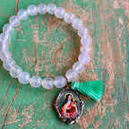 White Agate Faith Tassel Bracelets