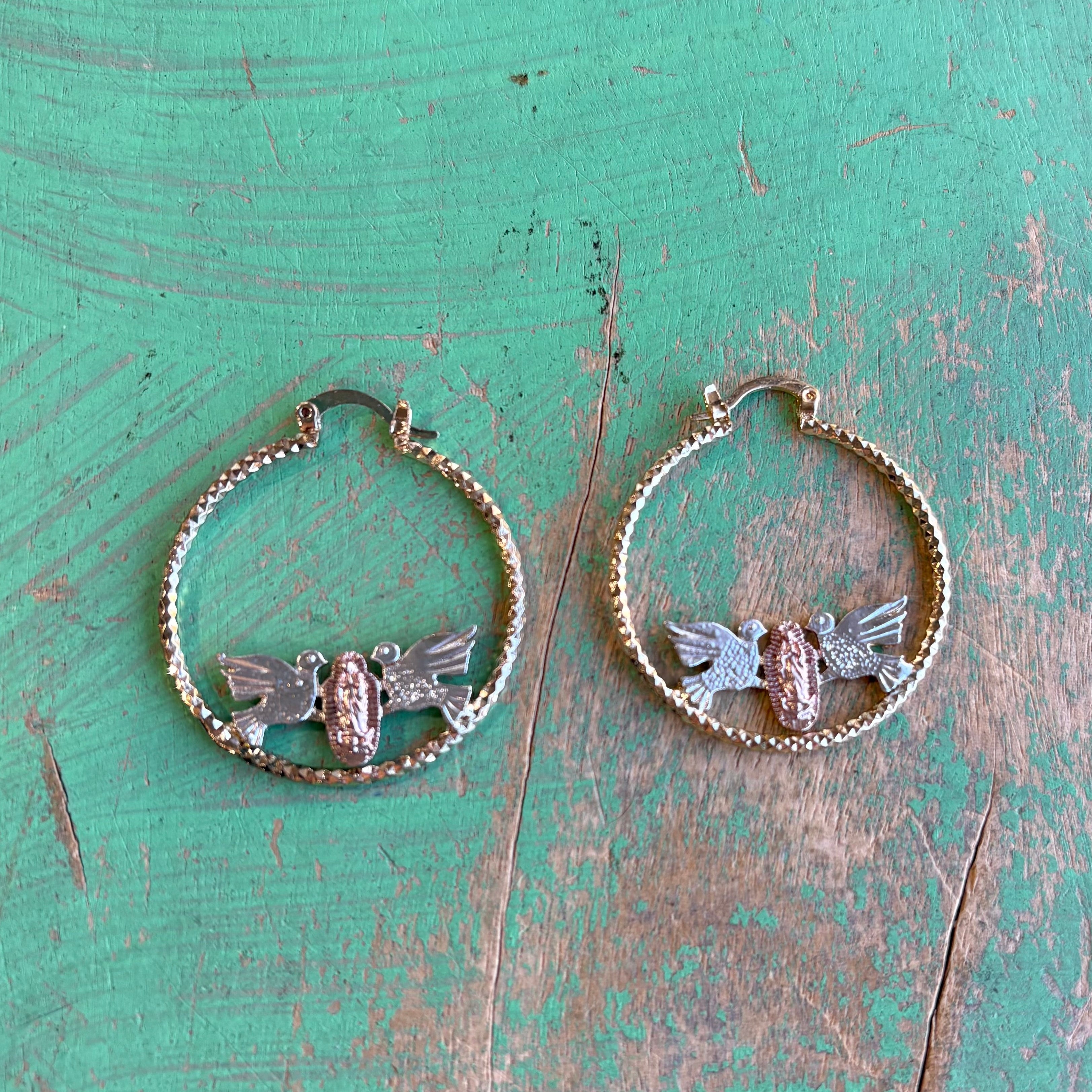 Tri Color Hoop Earrings