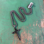 Silver Stainless Steel Crucifix Necklace