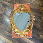 Tin Rounded Rays Sacred Heart Mirror