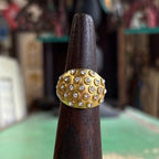 Bejeweled Stainless Steel Dome Rings