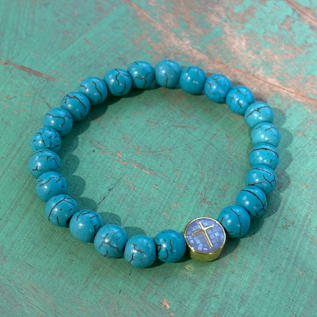 Mosaic Cross Turquoise Bracelet