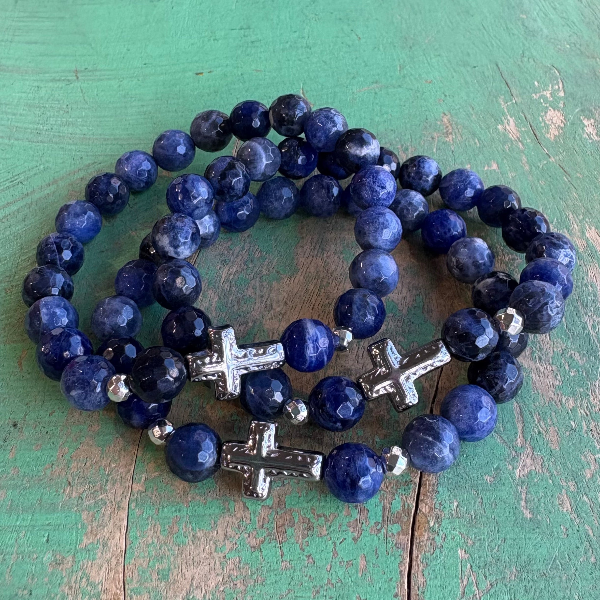 Bold Cross Agate Bracelet