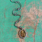 Platinum-Plated CZ Madonna & Child Necklace