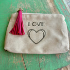 Heart of LOVE Canvas Zipper Pouch