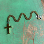 Iron Thick Gold Cross 24” Necklace