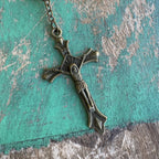 Bronze Glass Bead Our Lady of Grace Rosary