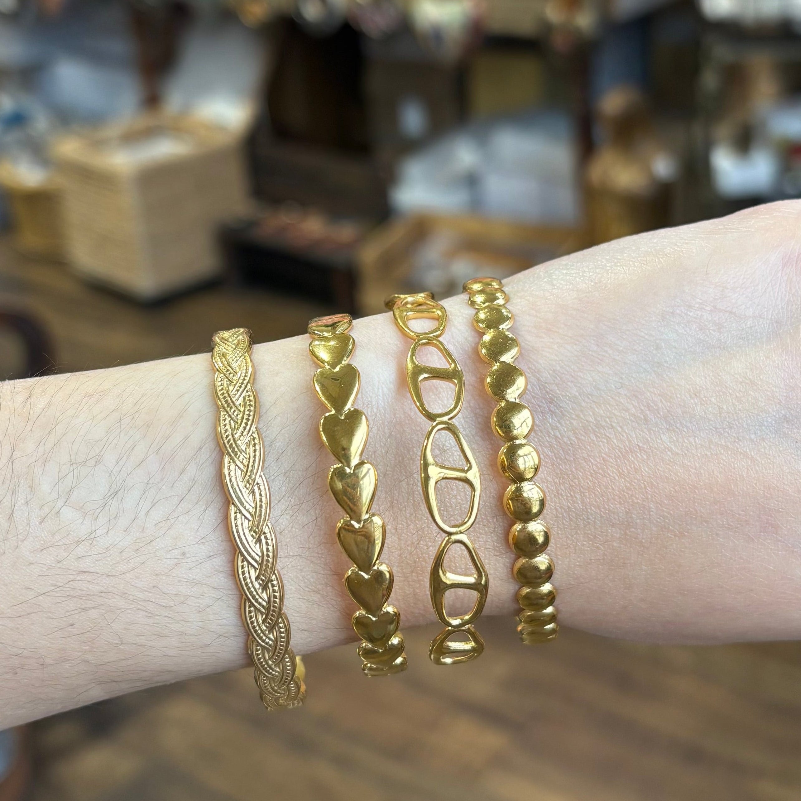 Gold Stainless Steel Cuff Bracelets
