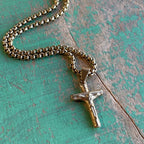 Gold Stainless Steel Crucifix Necklace - Two Sizes