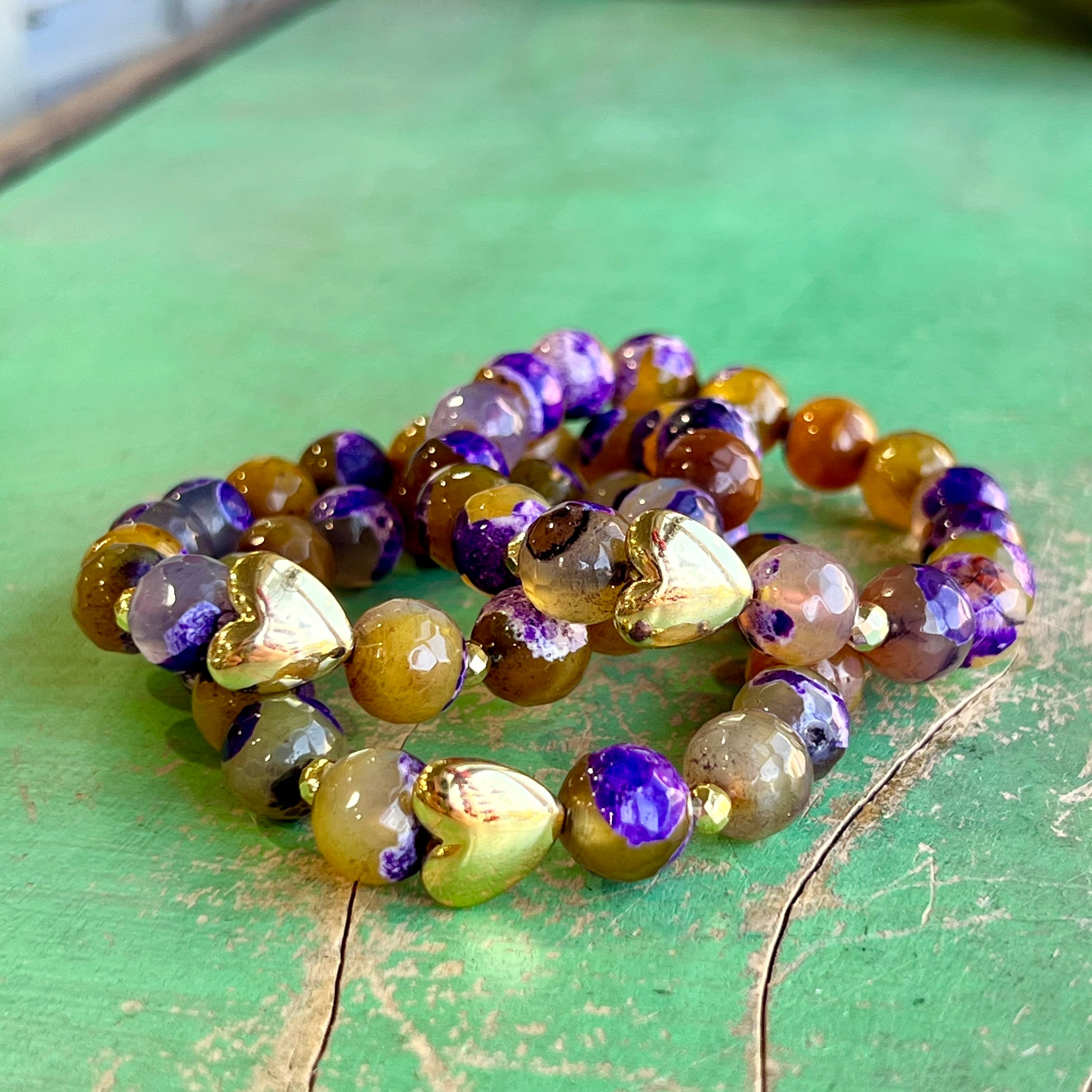 Purple and Gold Faith Bracelet