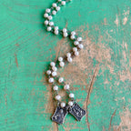 Freshwater Pearl Scapular Necklace – Sacred Heart & Our Lady of Mount Carmel