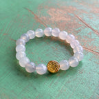 Joyful White Agate St Benedict Bracelet