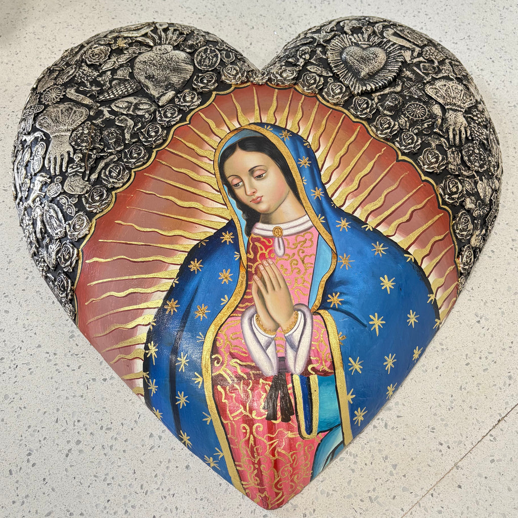 XL Hand Painted OLG Milagros Heart