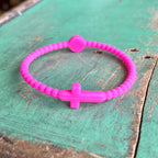 Silicone Side Cross Beaded Bracelet