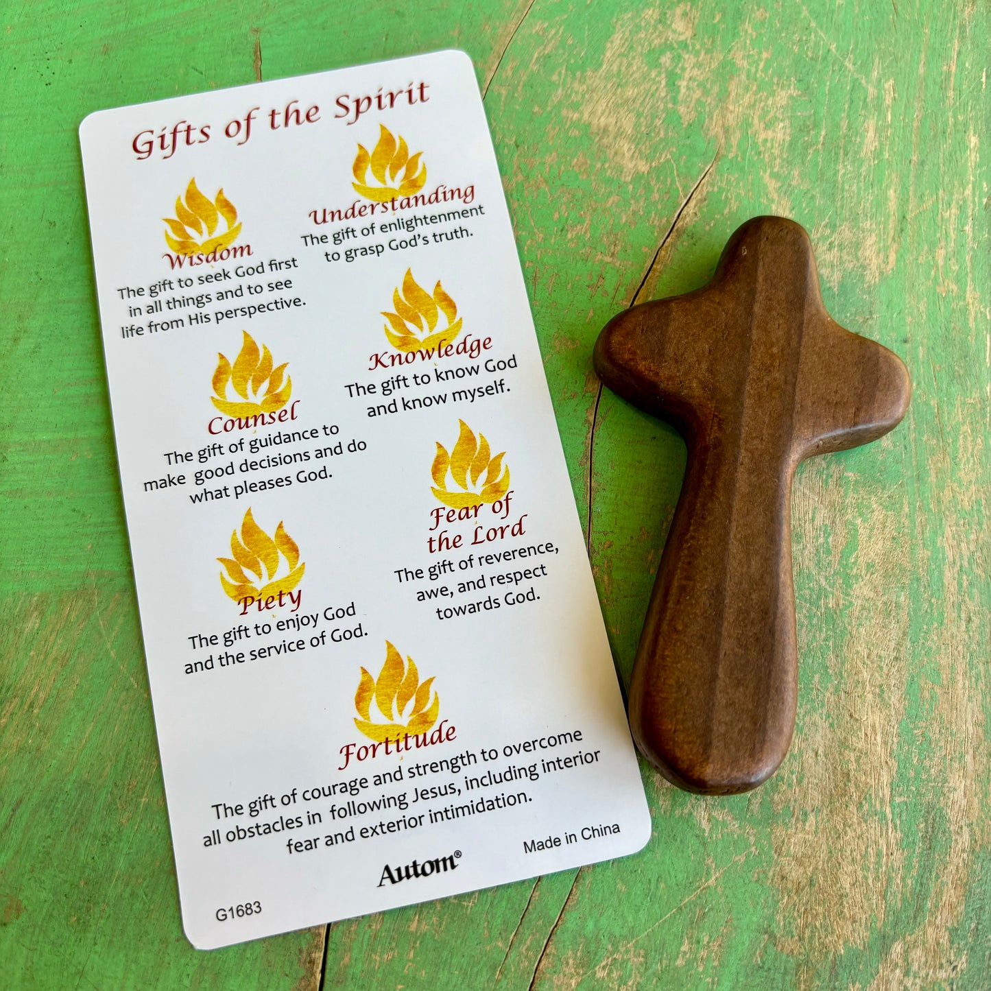 Holy Spirit Confirmation Palm Cross with Prayer Card