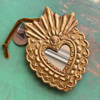 Sacred Heart Ex-Voto Mini Mirror Collection – 6” Antique Gold | 4 Styles