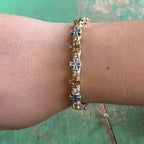 Two Toned Cross Protection Bracelet